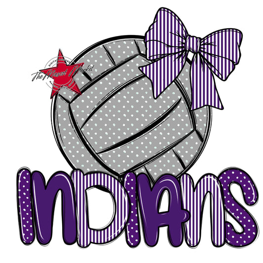 Indians Volleyball Spirit Design-Purple