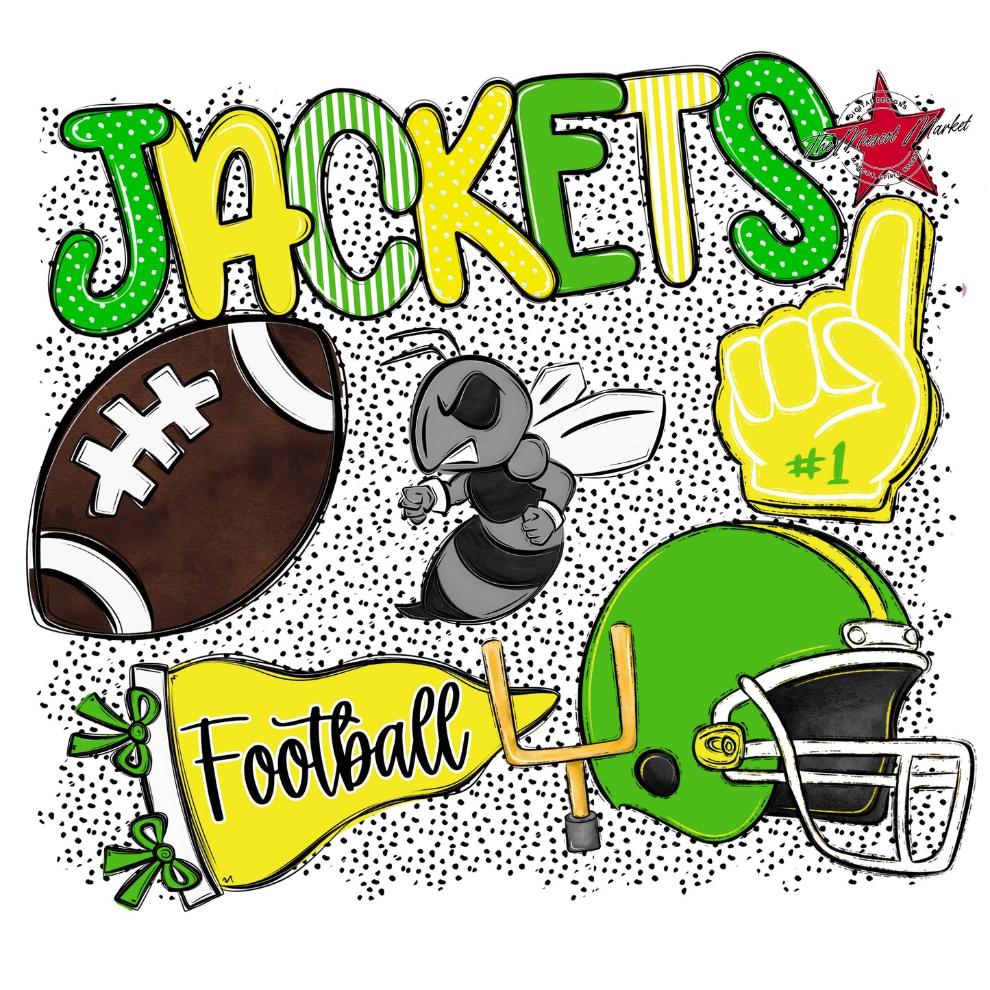 Jackets Football Spirit-Bright Green & Bright Yellow