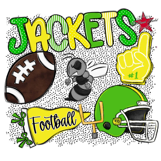 Jackets Football Spirit-Bright Green & Bright Yellow