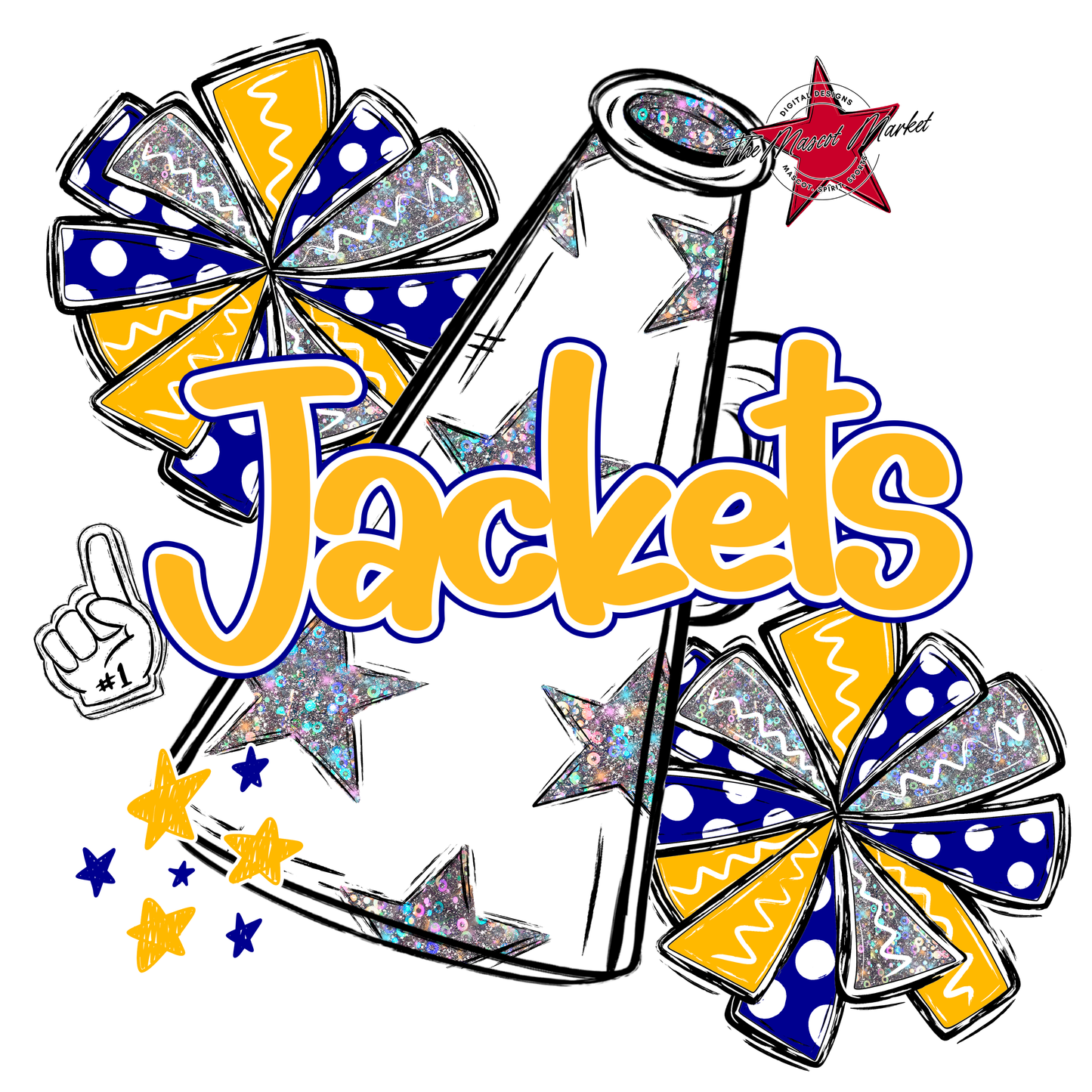 Jackets Alpha Megaphone Design-Blue-Yellow