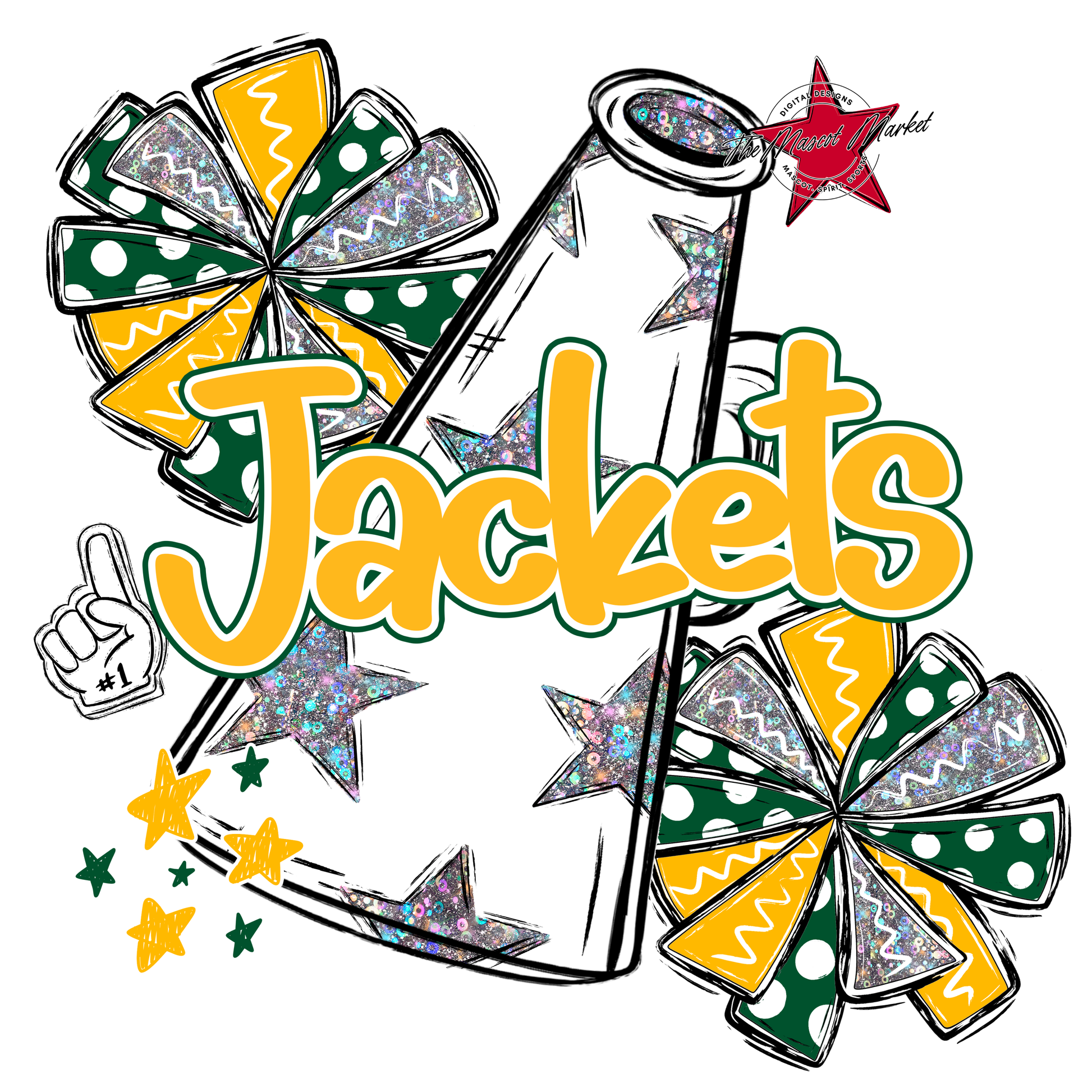 Jackets Alpha Megaphone Design-Green-Yellow