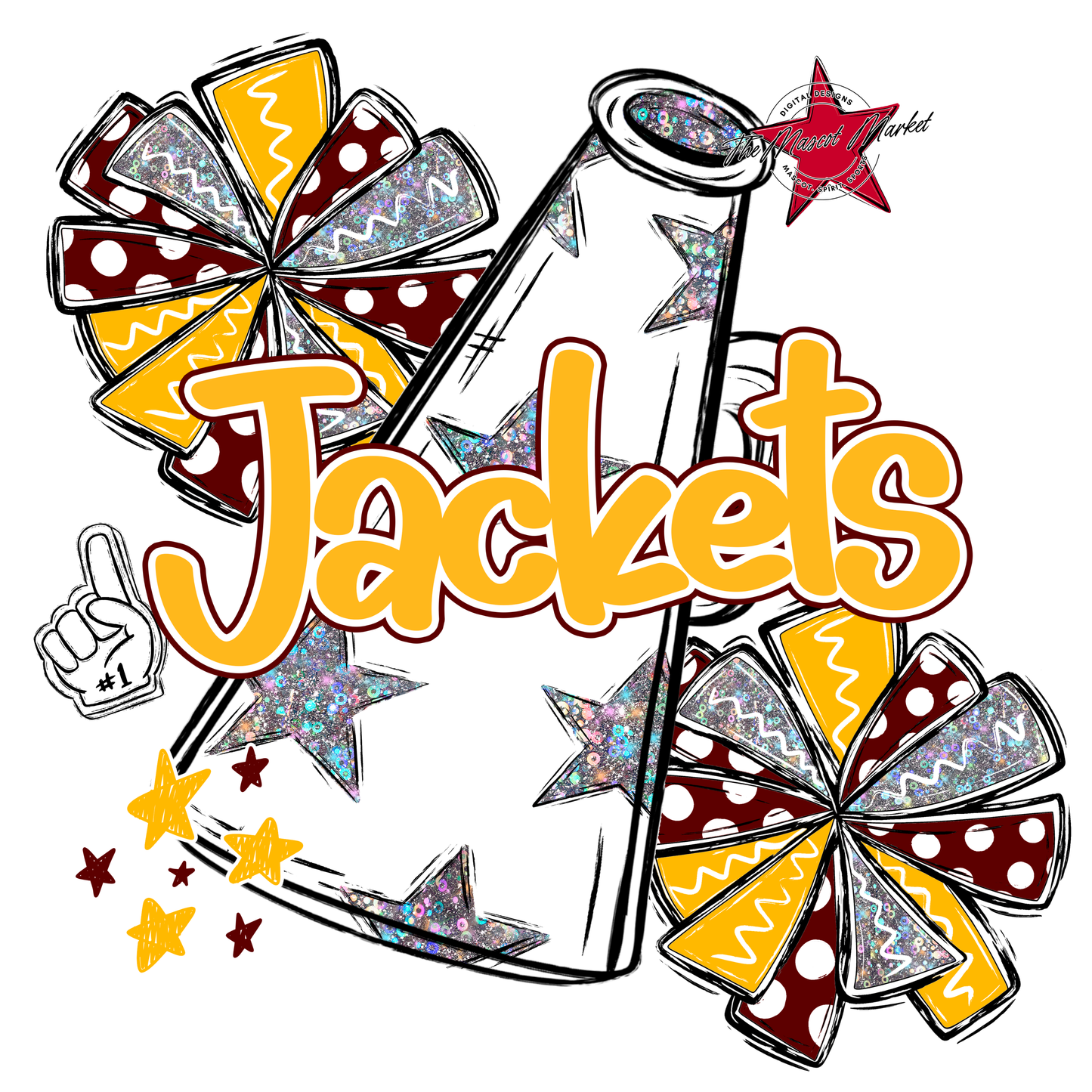 Jackets Alpha Megaphone Design-Maroon-Yellow