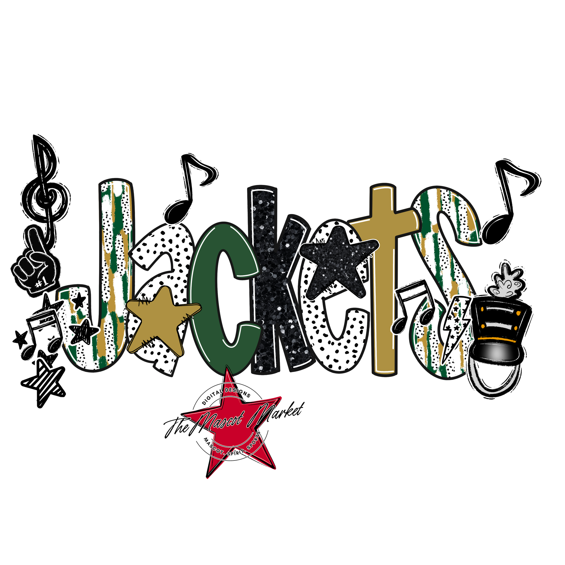 Jackets Band Scrape-Green-Gold