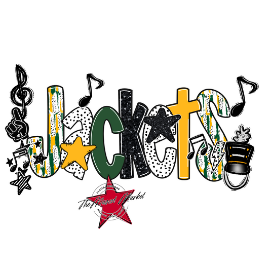 Jackets Band Scrape-Green-Yellow