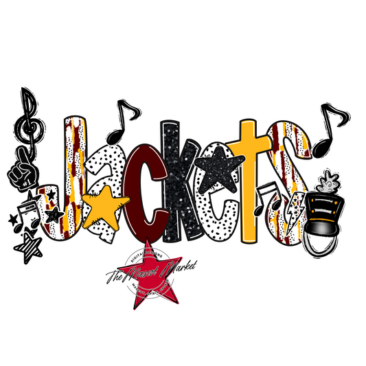 Jackets Band Scrape-Maroon-Yellow