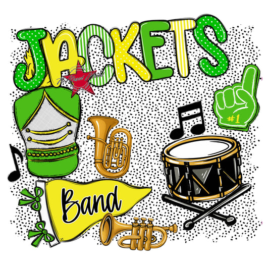 Jackets Band Spirit-Bright Green & Bright Yellow