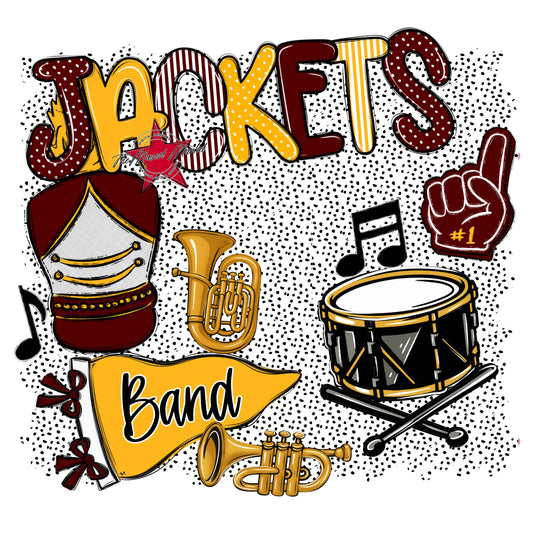 Jackets Band Spirit-Maroon & Yellow