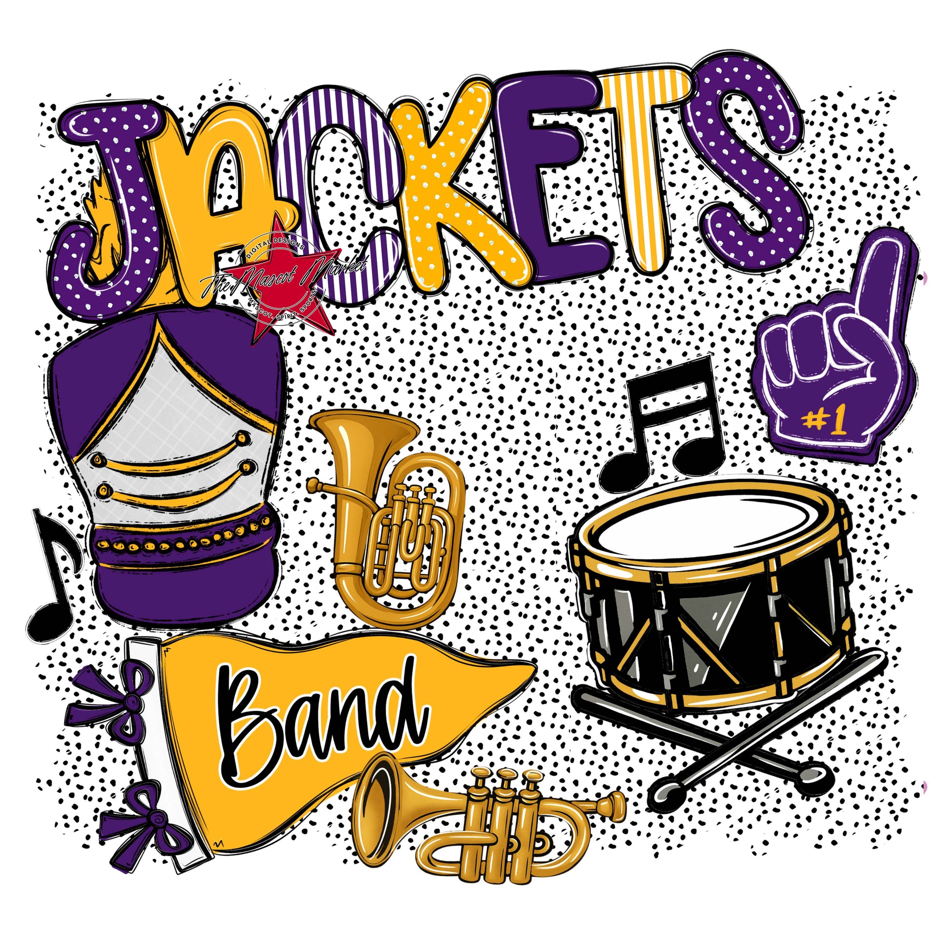 Jackets Band Spirit-Purple & Yellow