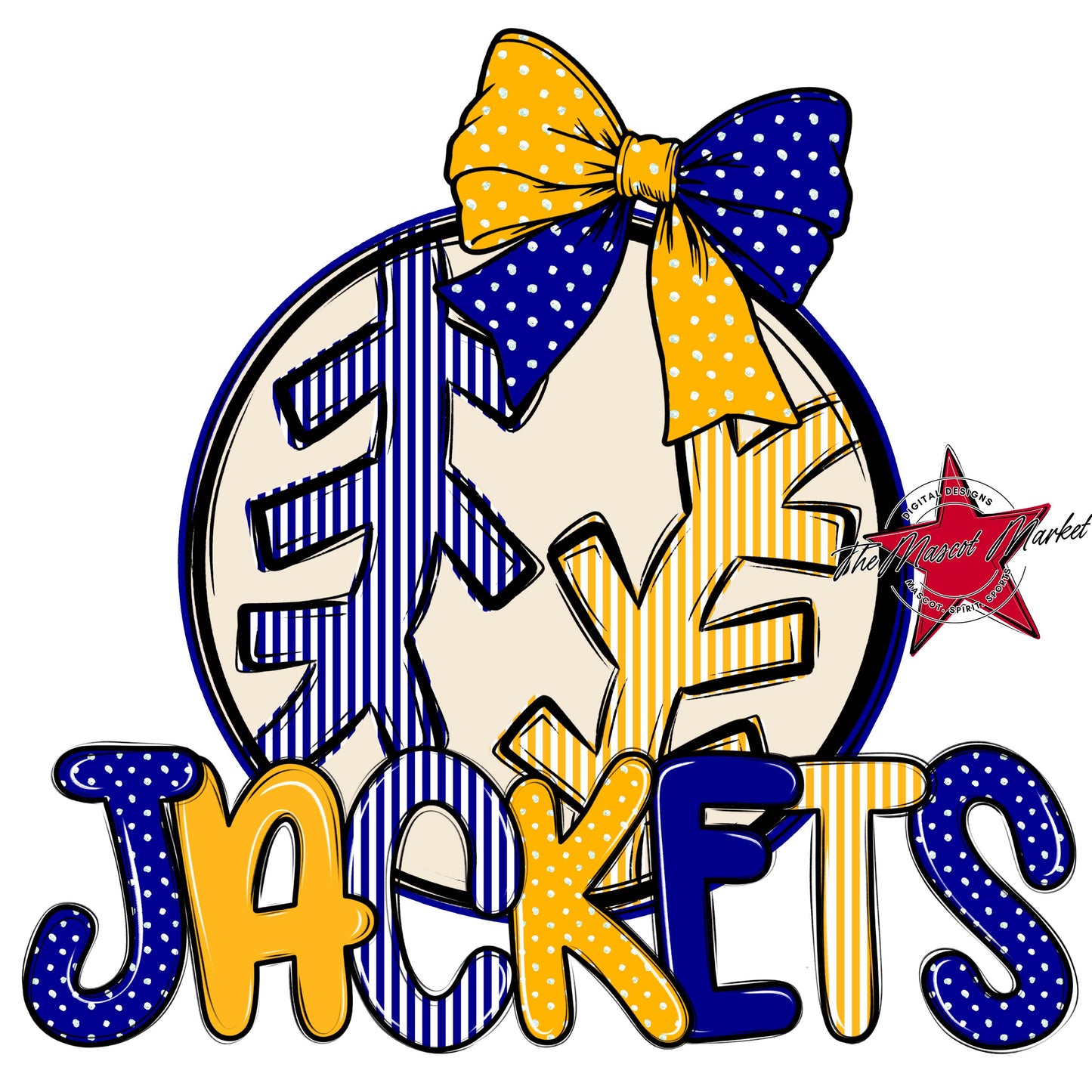 Jackets Baseball-Softball Spirit Design-Blue & Yellow