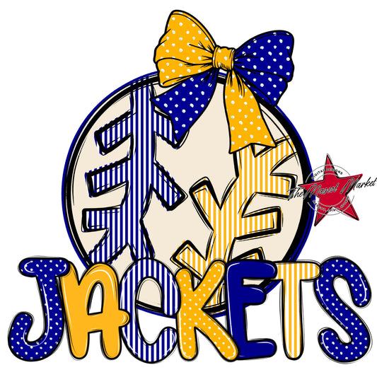 Jackets Baseball-Softball Spirit Design-Blue & Yellow