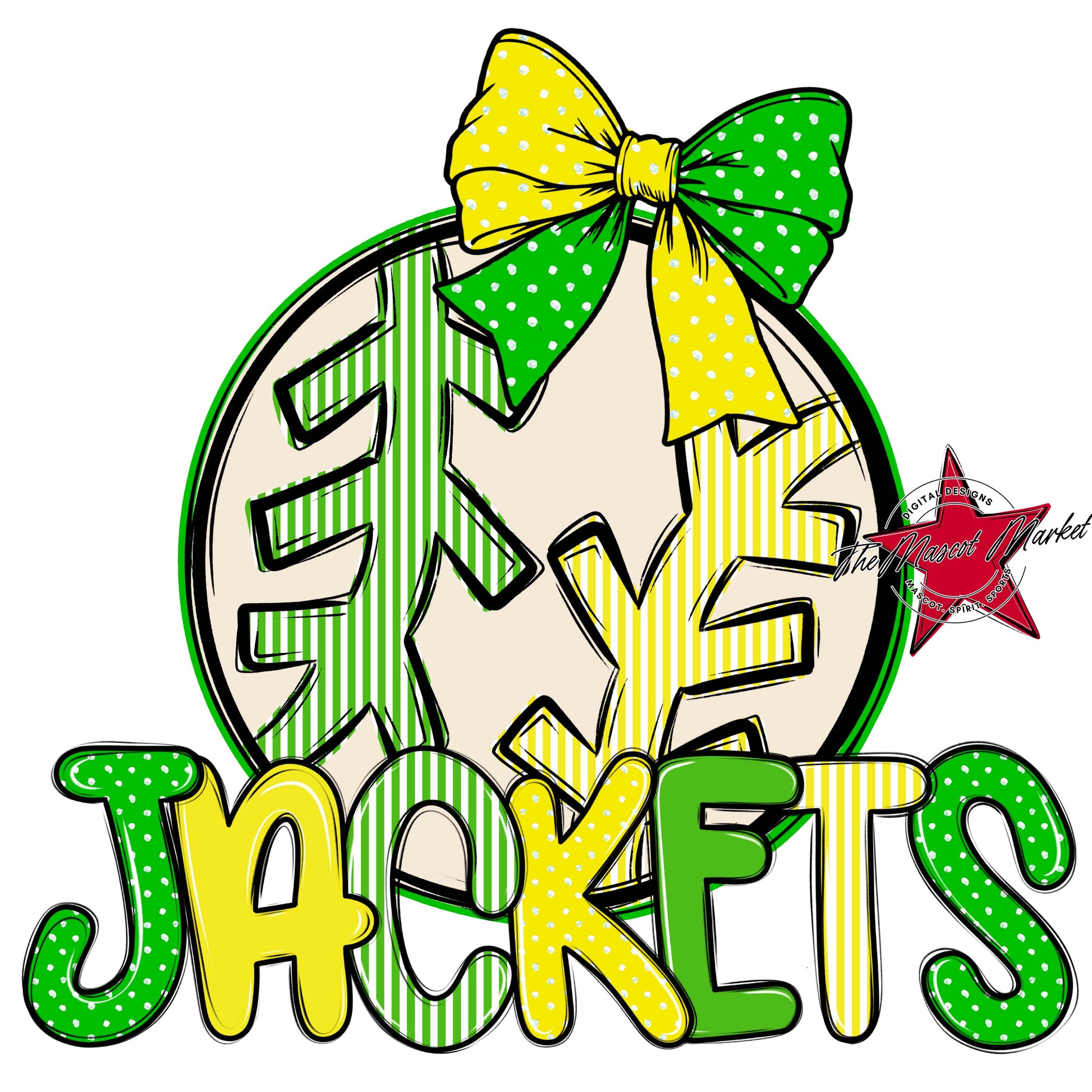 Jackets Baseball-Softball Spirit Design-Bright Green & Bright Yellow