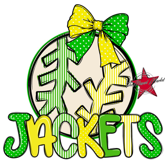 Jackets Baseball-Softball Spirit Design-Bright Green & Bright Yellow