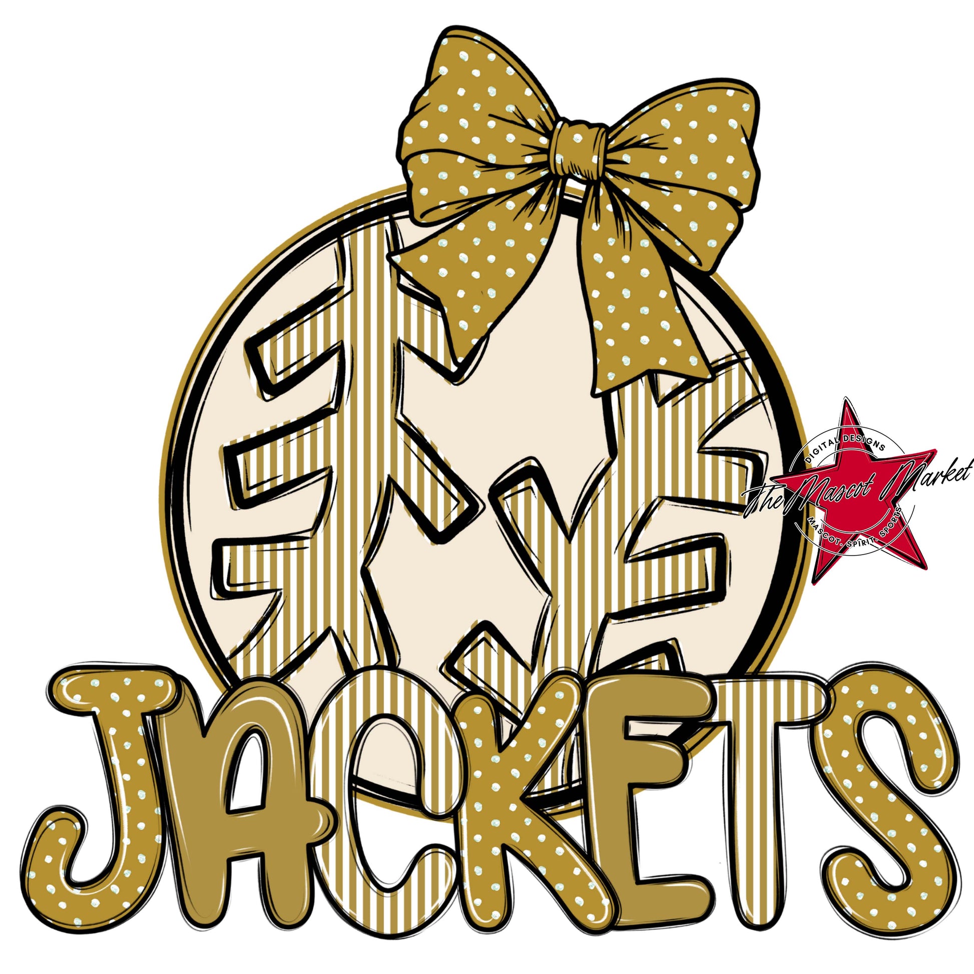 Jackets Baseball-Softball Spirit Design-Gold