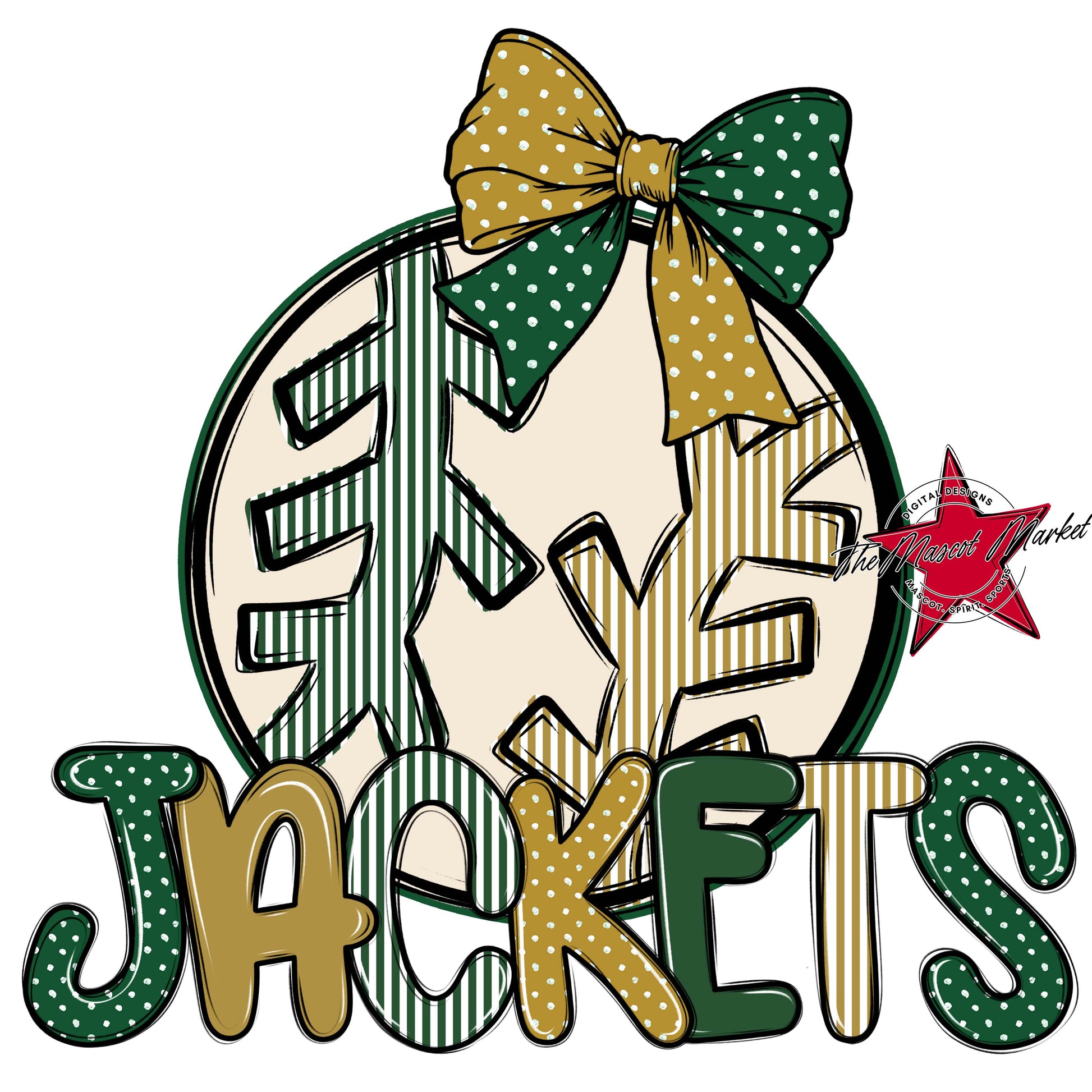 Jackets Baseball-Softball Spirit Design-Green & Gold
