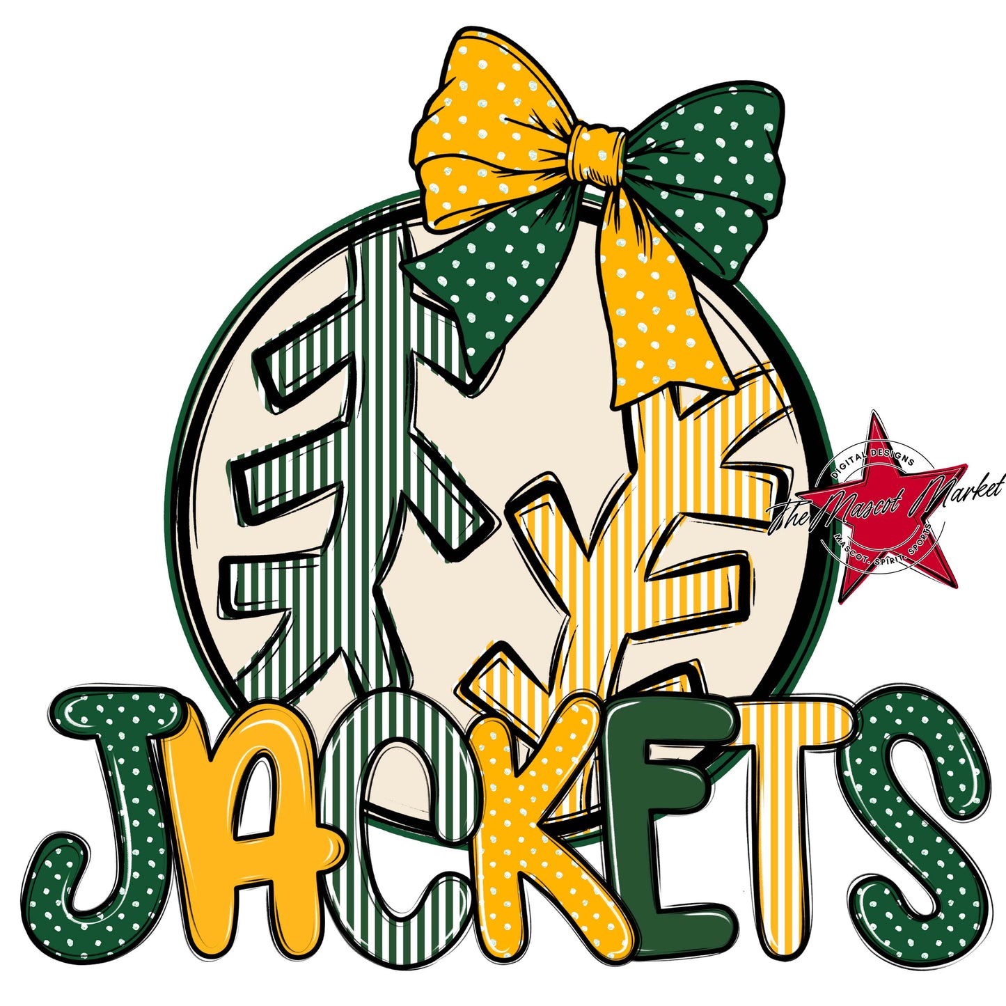 Jackets Baseball-Softball Spirit Design-Green & Yellow