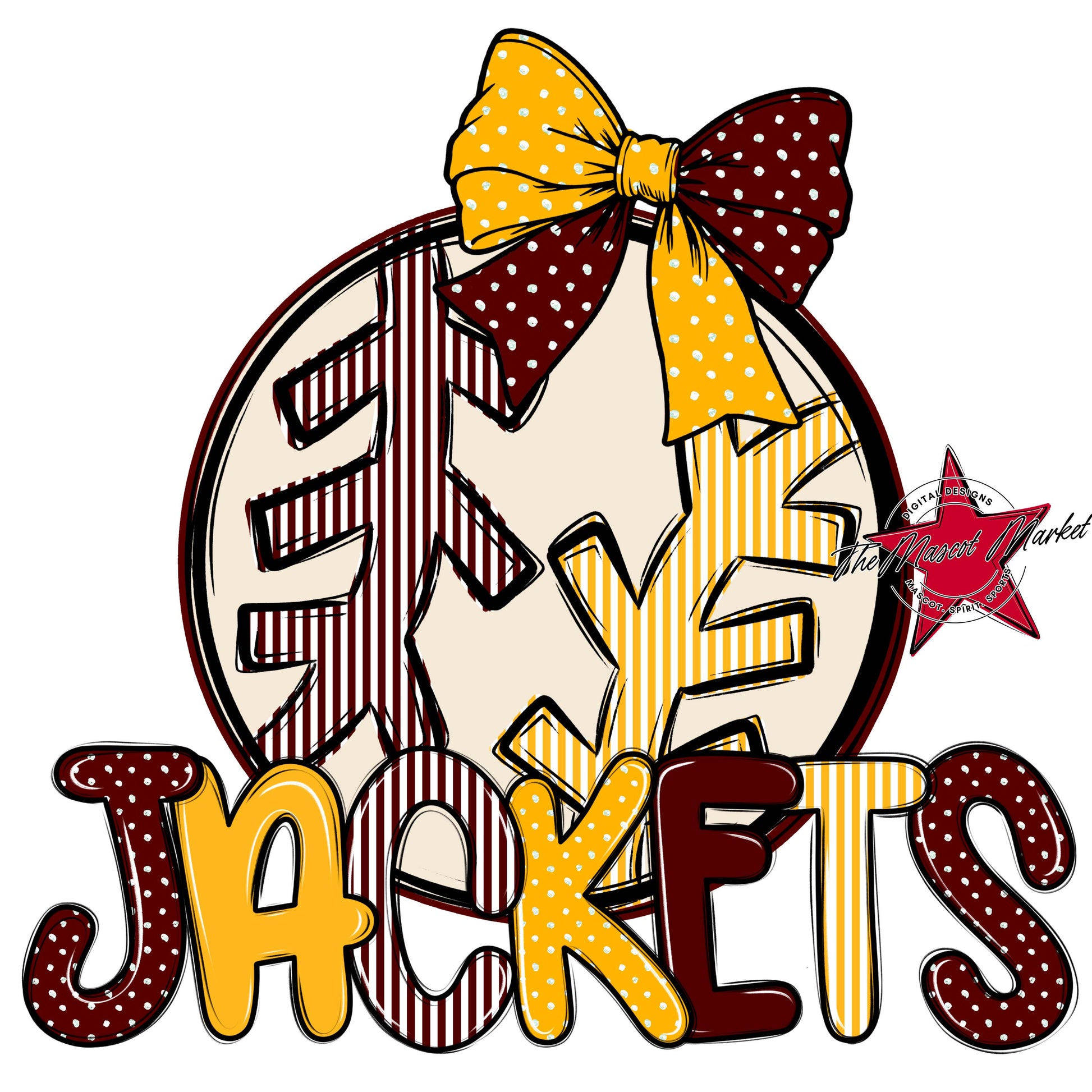 Jackets Baseball-Softball Spirit Design-Maroon & Yellow