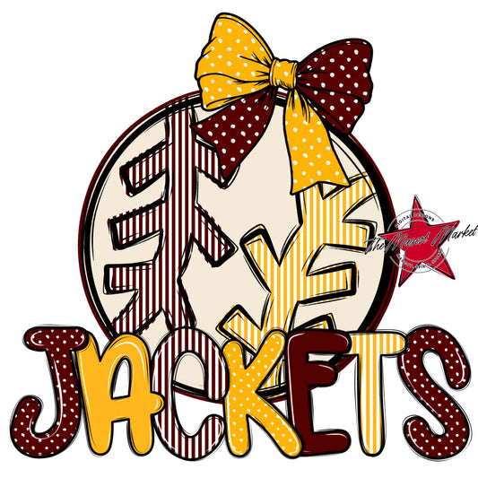 Jackets Baseball-Softball Spirit Design-Maroon & Yellow