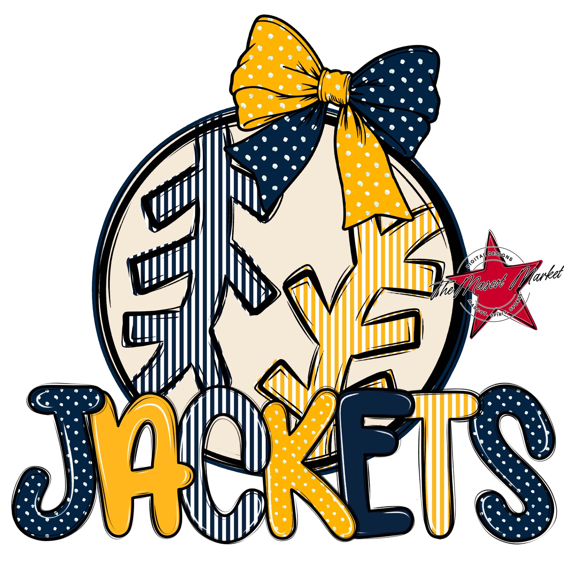 Jackets Baseball-Softball Spirit Design-Navy & Yellow
