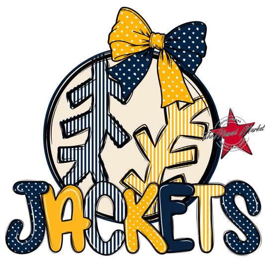 Jackets Baseball-Softball Spirit Design-Navy & Yellow