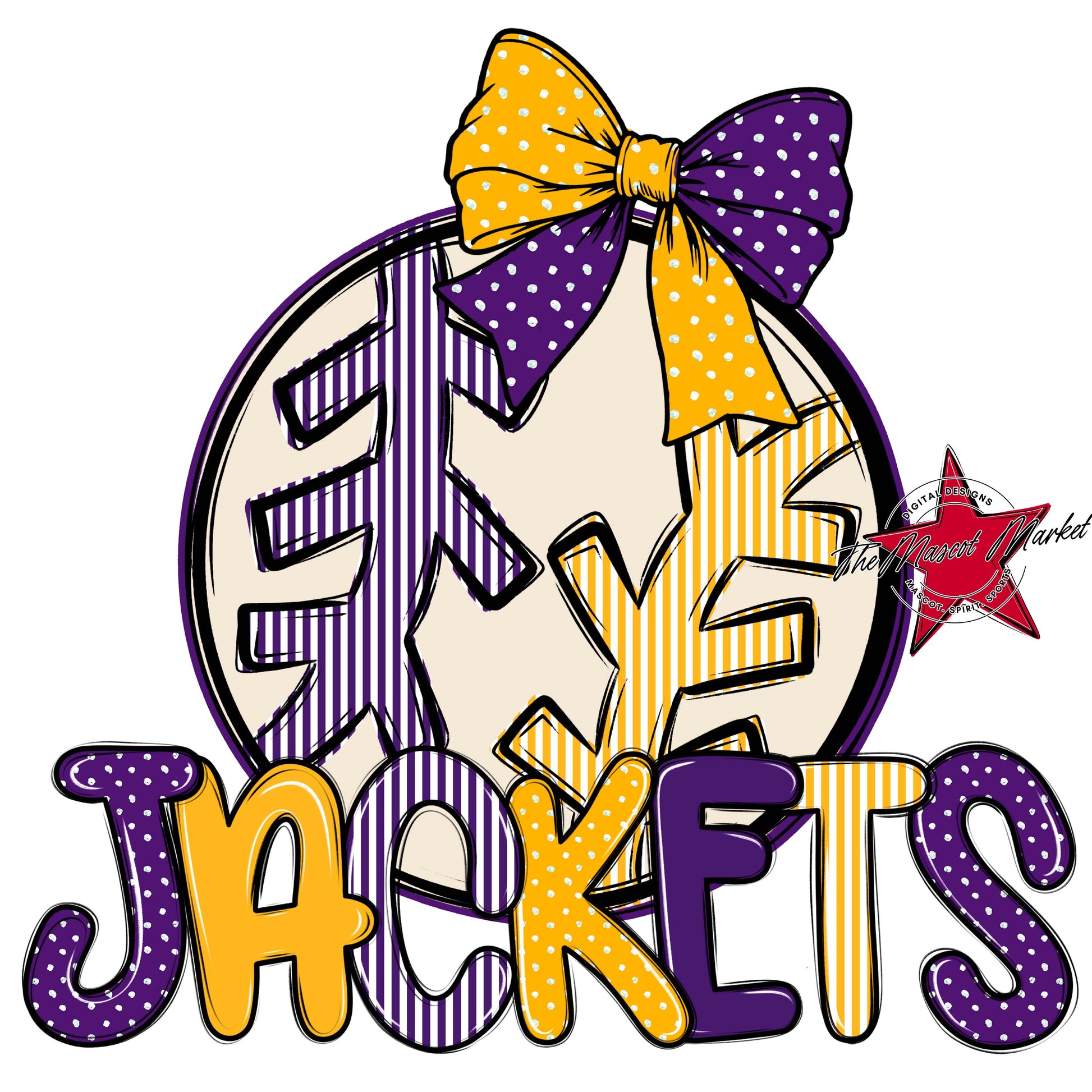 Jackets Baseball-Softball Spirit Design-Purple & Yellow