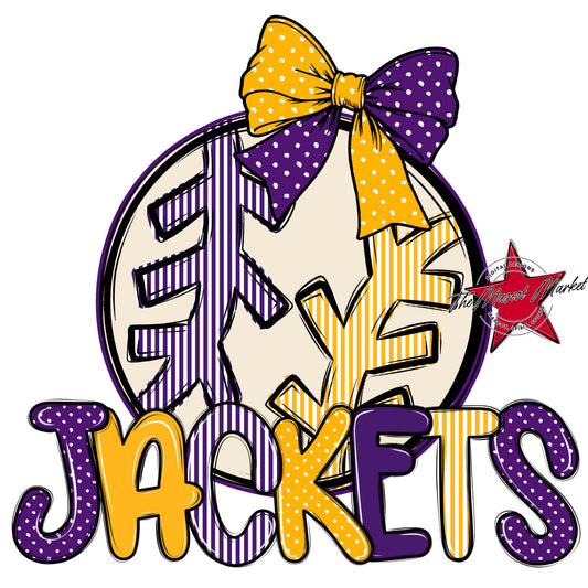 Jackets Baseball-Softball Spirit Design-Purple & Yellow