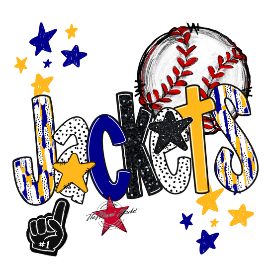 Jackets Baseball Scrape-Blue-Yellow