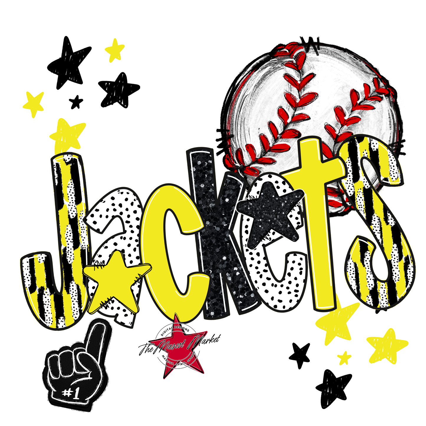 Jackets Baseball Scrape-Bright Yellow