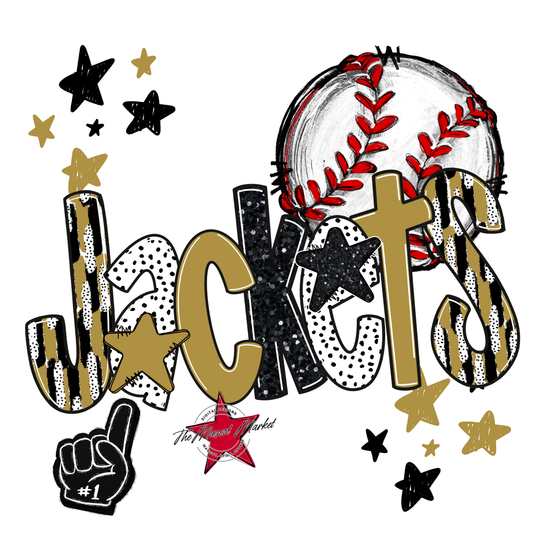 Jackets Baseball Scrape-Gold