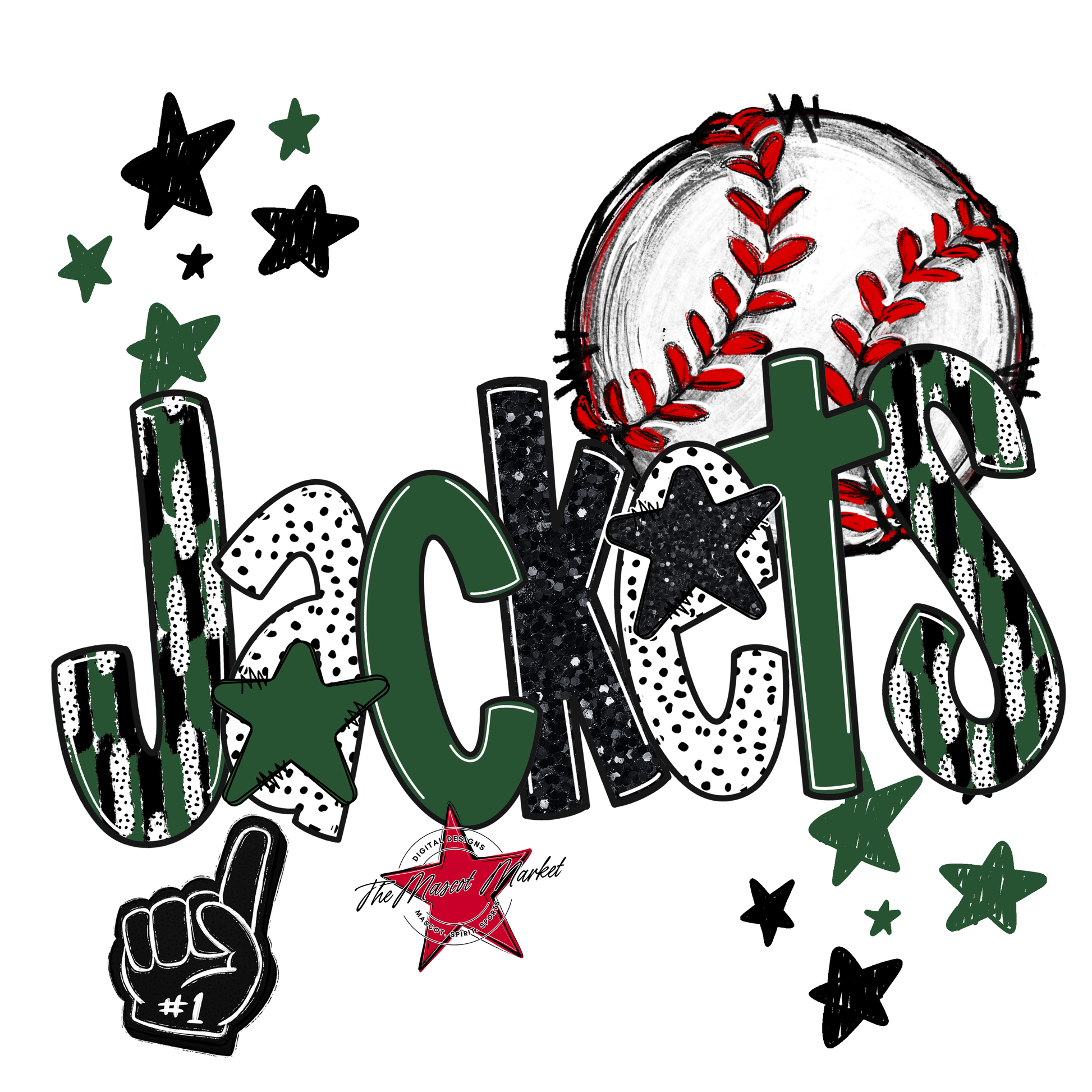 Jackets Baseball Scrape-Green