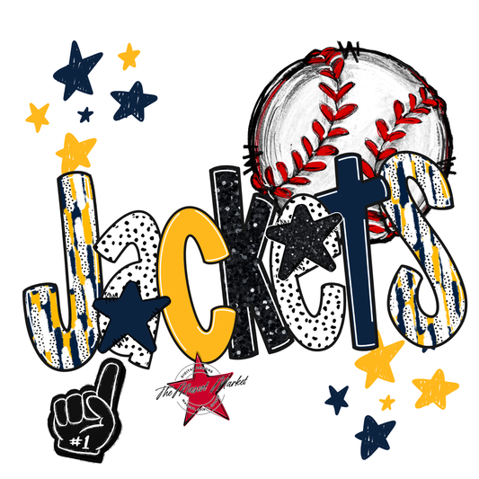 Jackets Baseball Scrape-Navy-Yellow