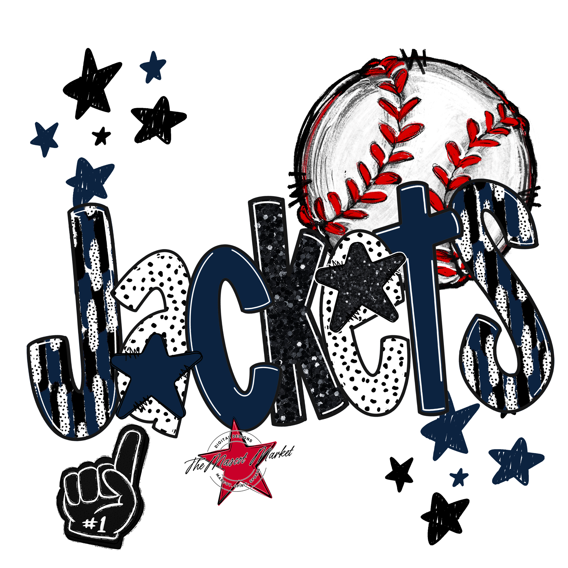 Jackets Baseball Scrape-Navy