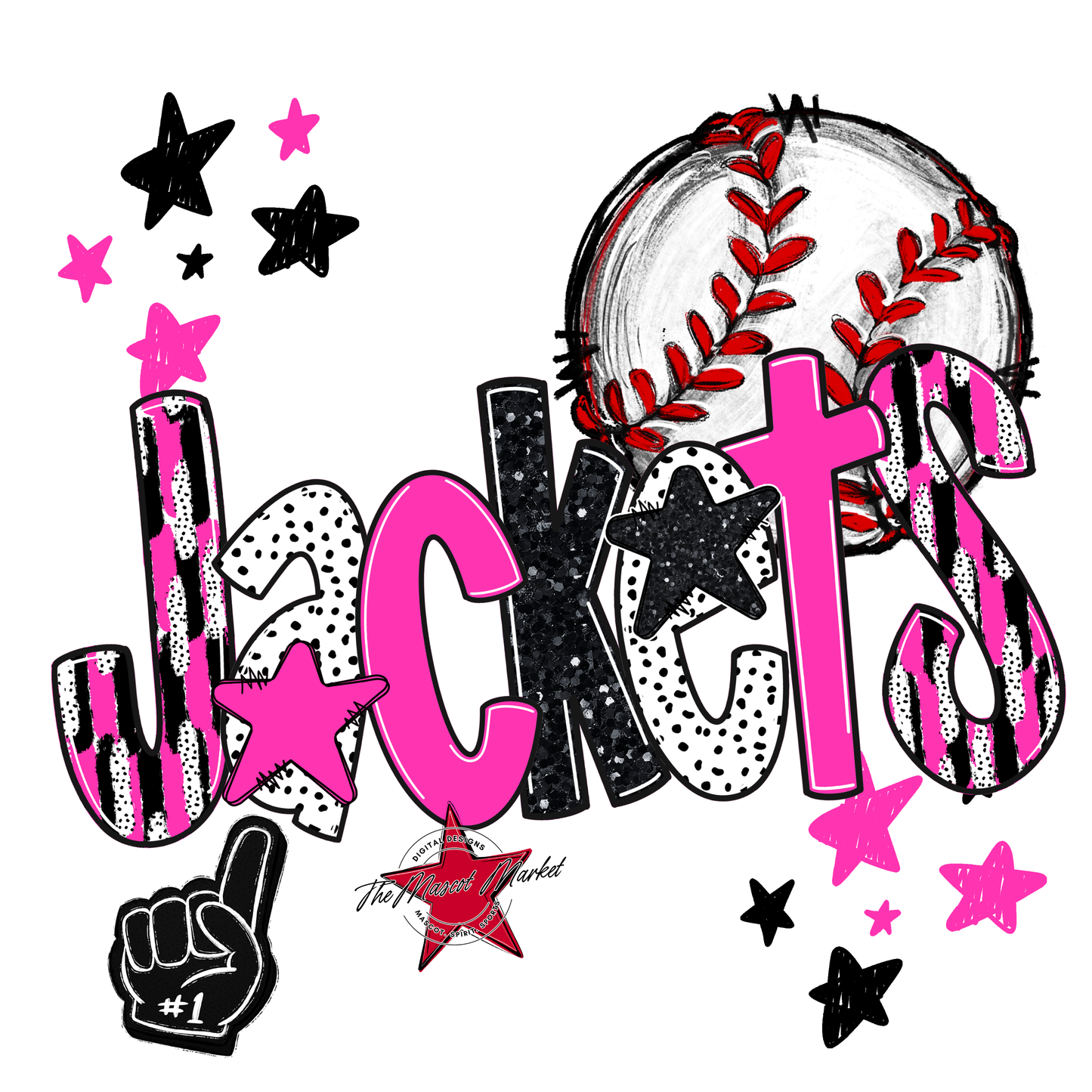 Jackets Baseball Scrape-Pink