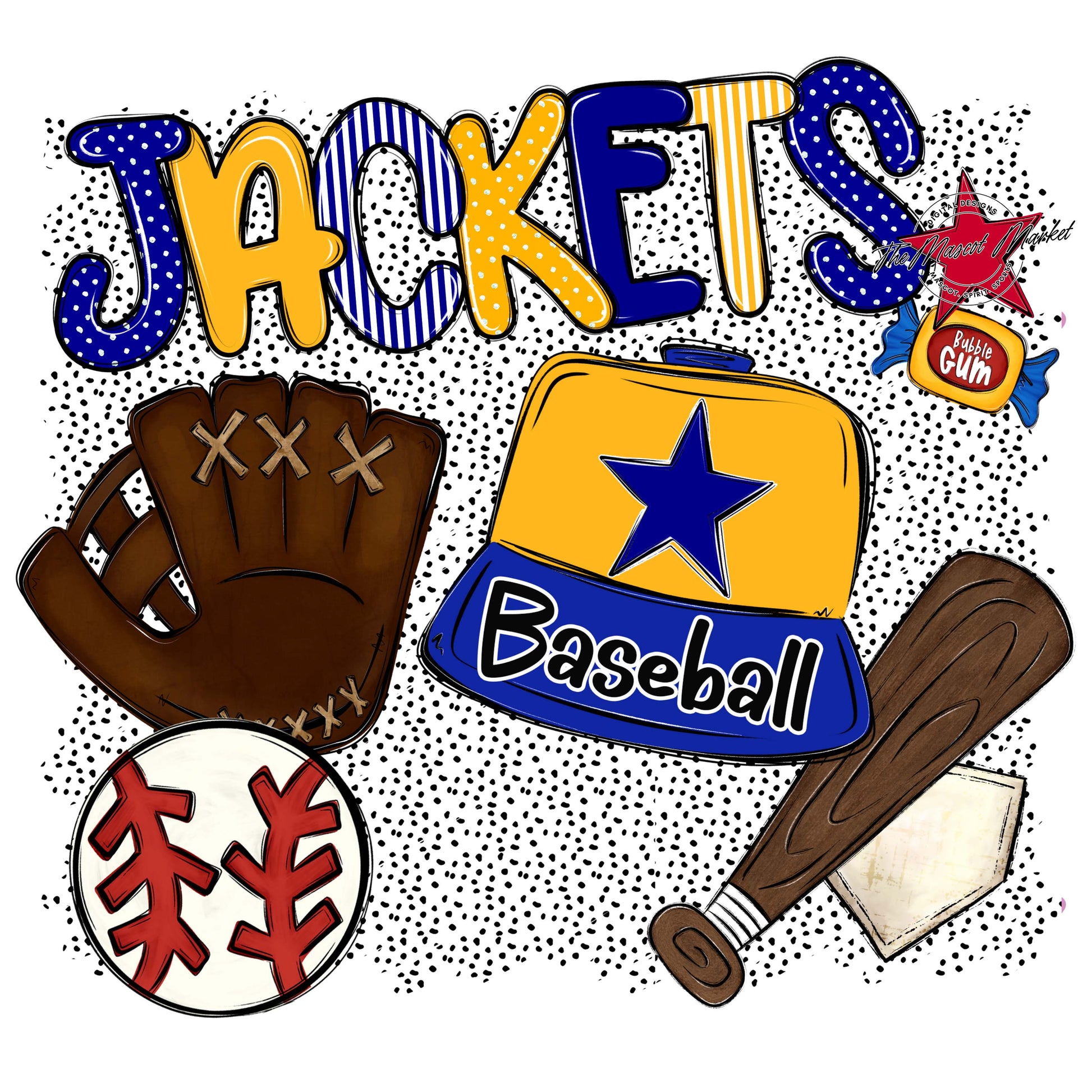Jackets Baseball Spirit-Blue & Yellow