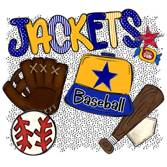 Jackets Baseball Spirit-Blue & Yellow