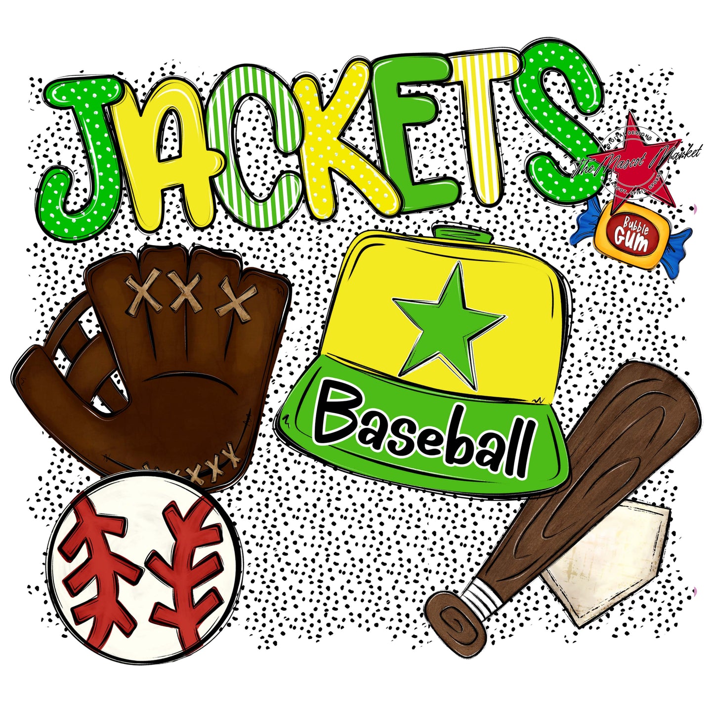 Jackets Baseball Spirit-Bright Green & Bright Yellow