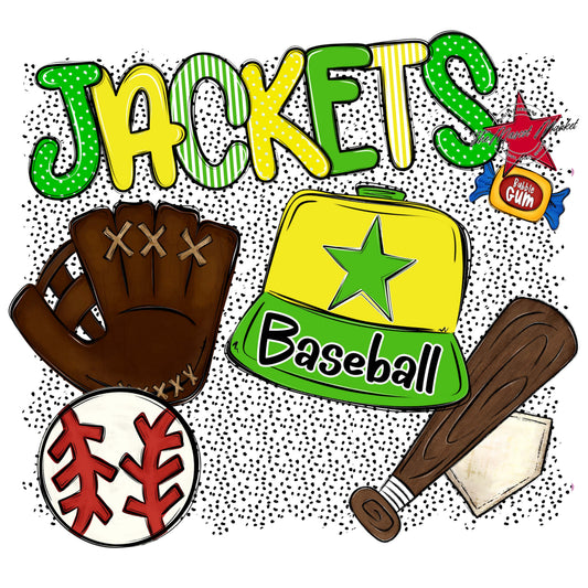 Jackets Baseball Spirit-Bright Green & Bright Yellow