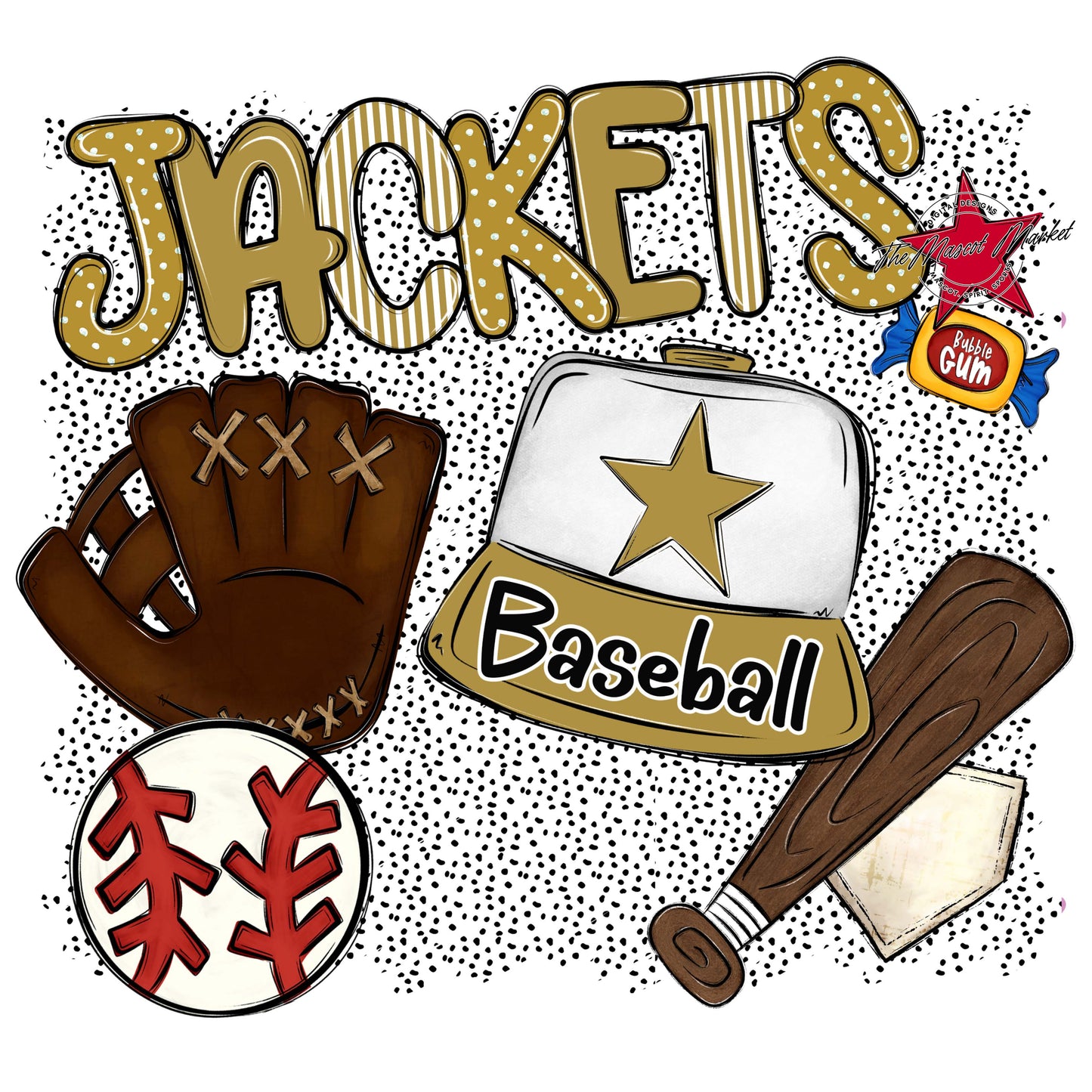 Jackets Baseball Spirit-Gold