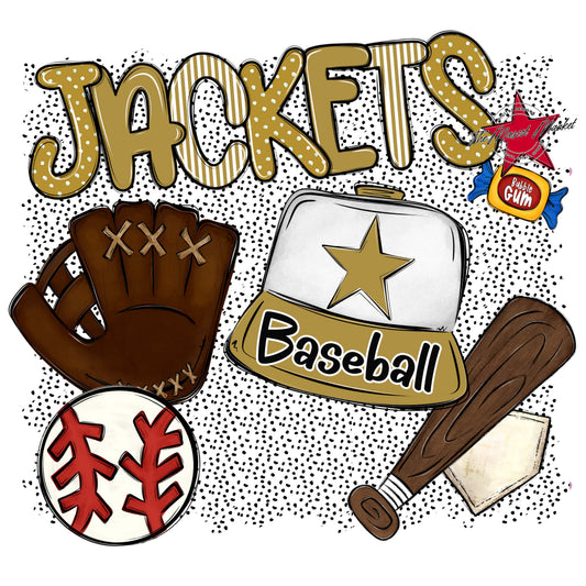 Jackets Baseball Spirit-Gold