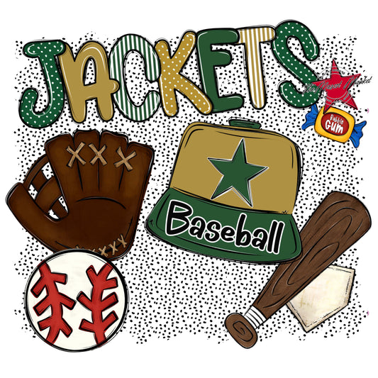 Jackets Baseball Spirit-Green & Gold