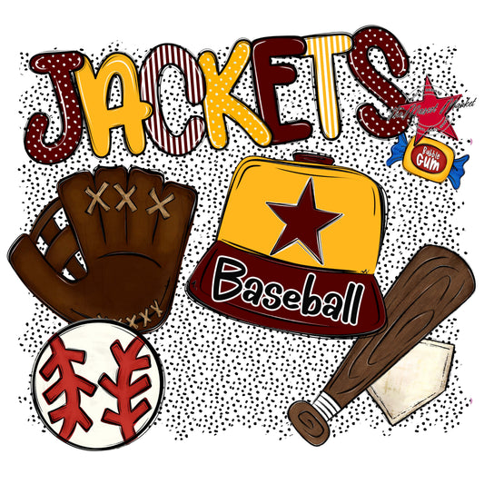 Jackets Baseball Spirit-Maroon & Yellow