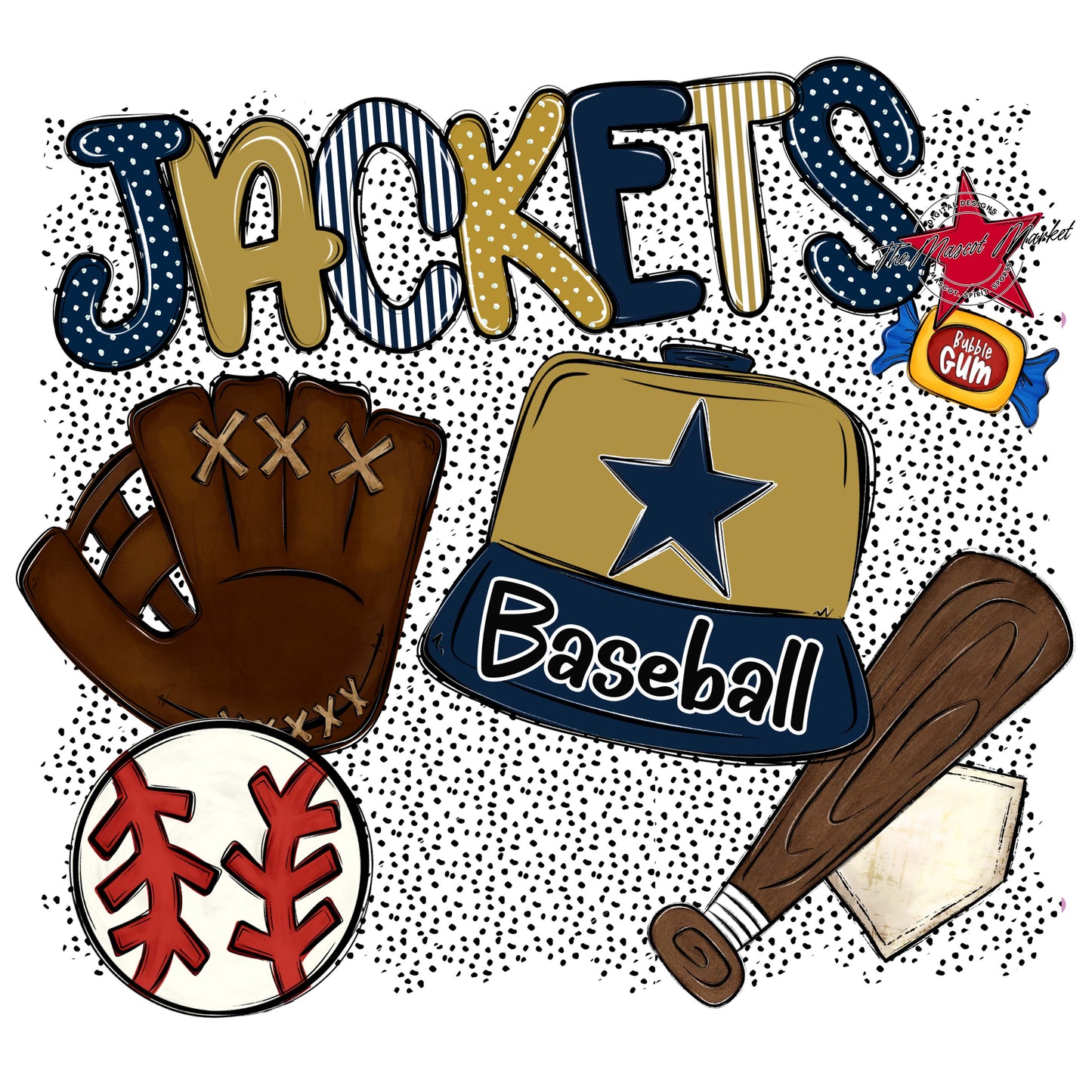 Jackets Baseball Spirit-Navy & Gold