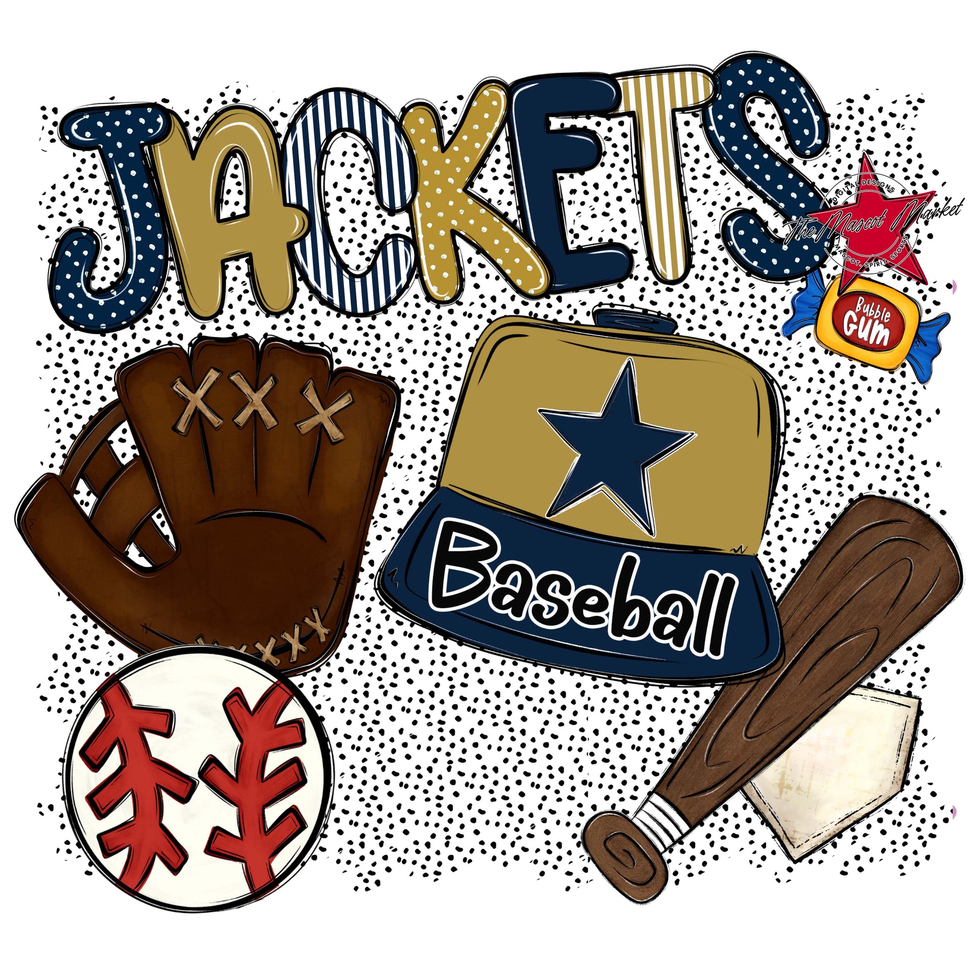Jackets Baseball Spirit-Navy & Gold