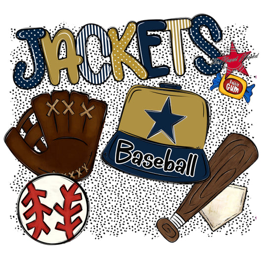 Jackets Baseball Spirit-Navy & Gold