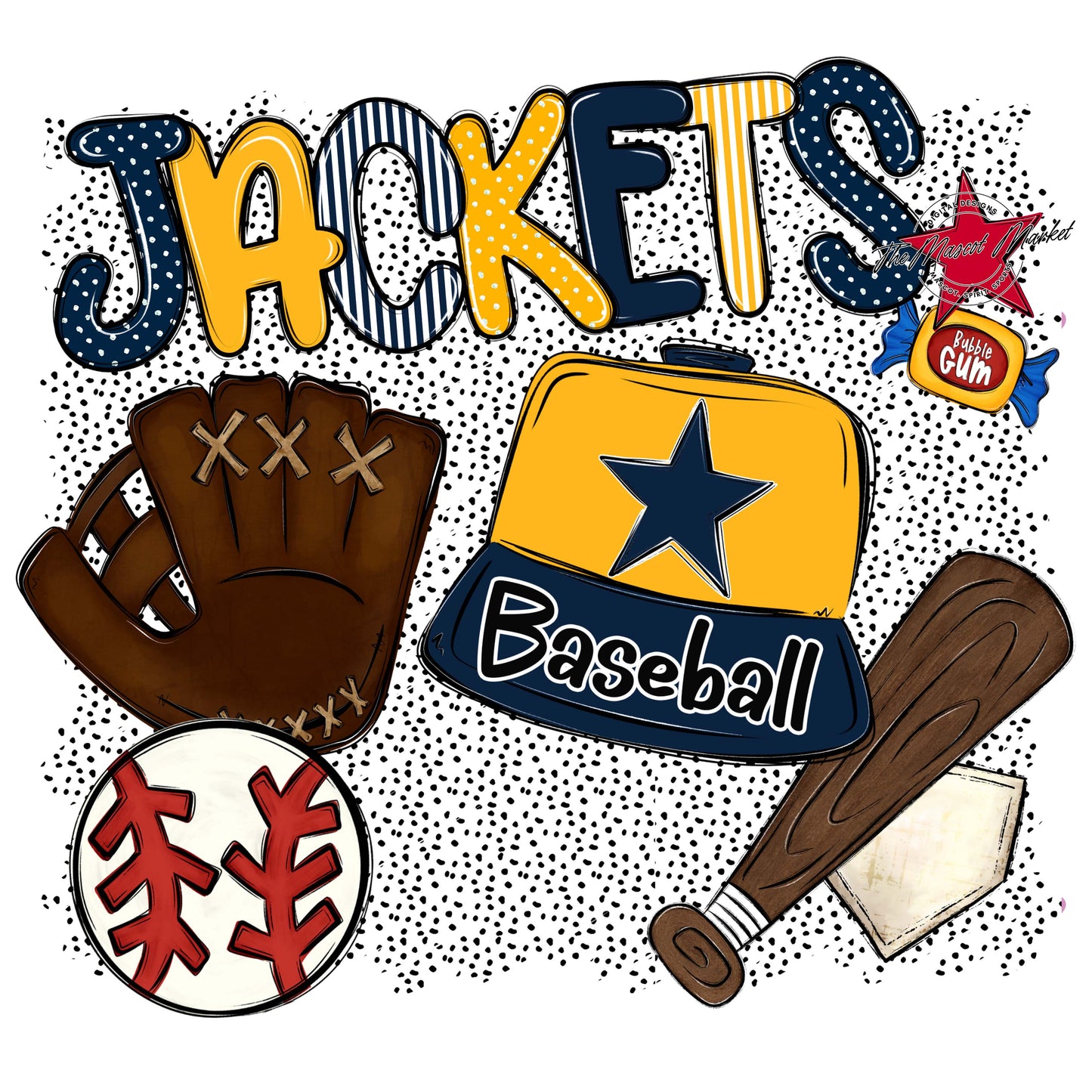 Jackets Baseball Spirit-Navy & Yellow