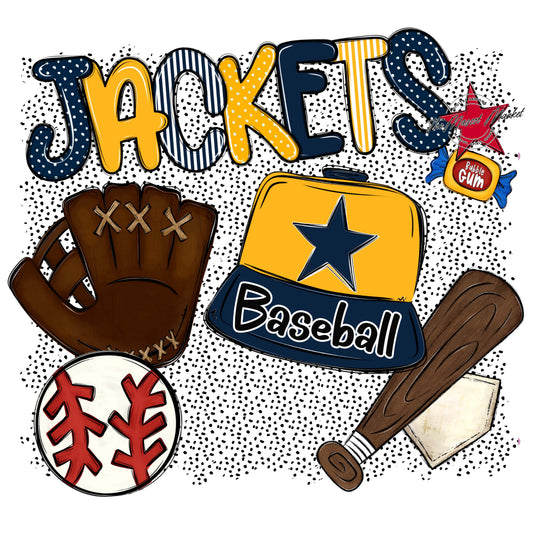 Jackets Baseball Spirit-Navy & Yellow