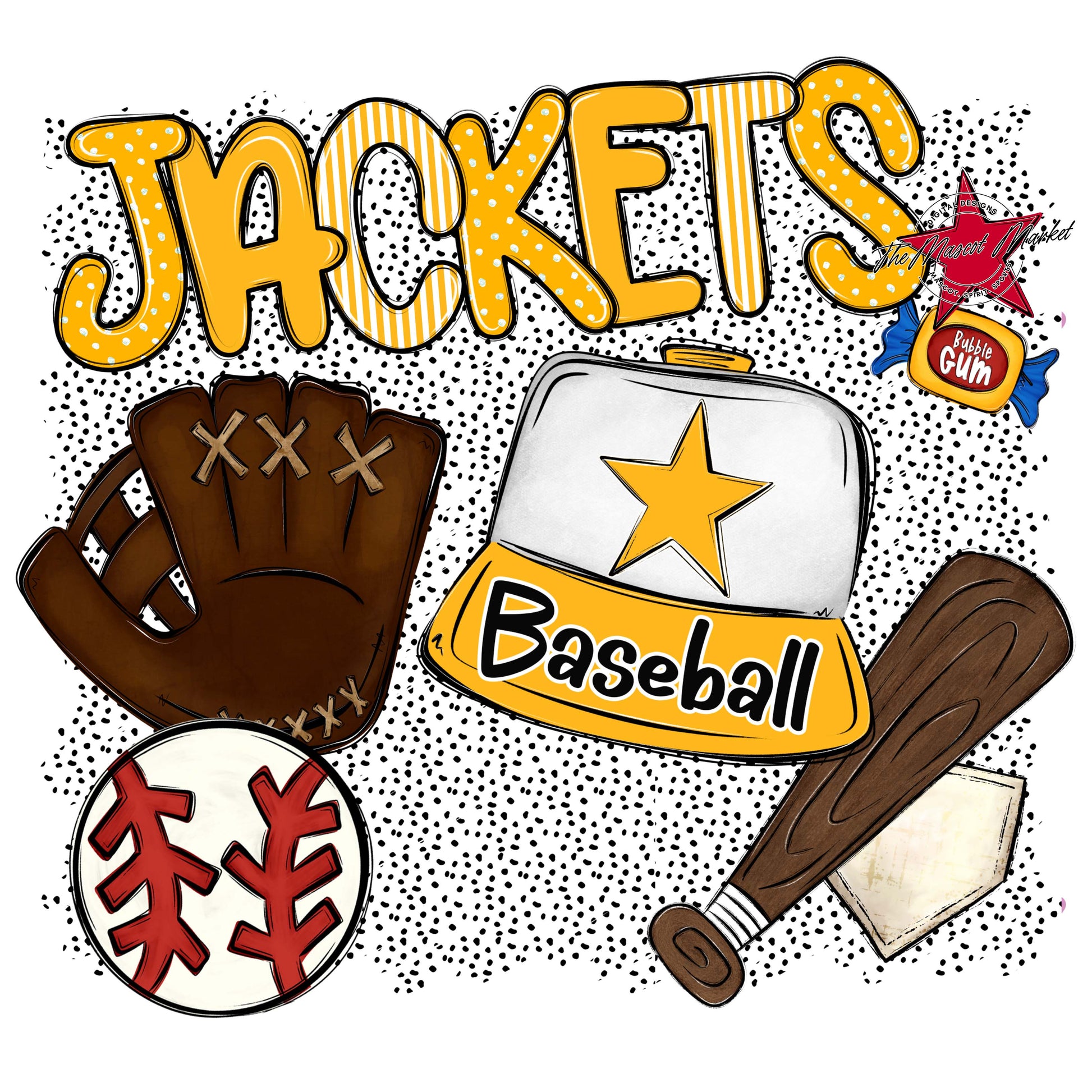 Jackets Baseball Spirit-Yellow