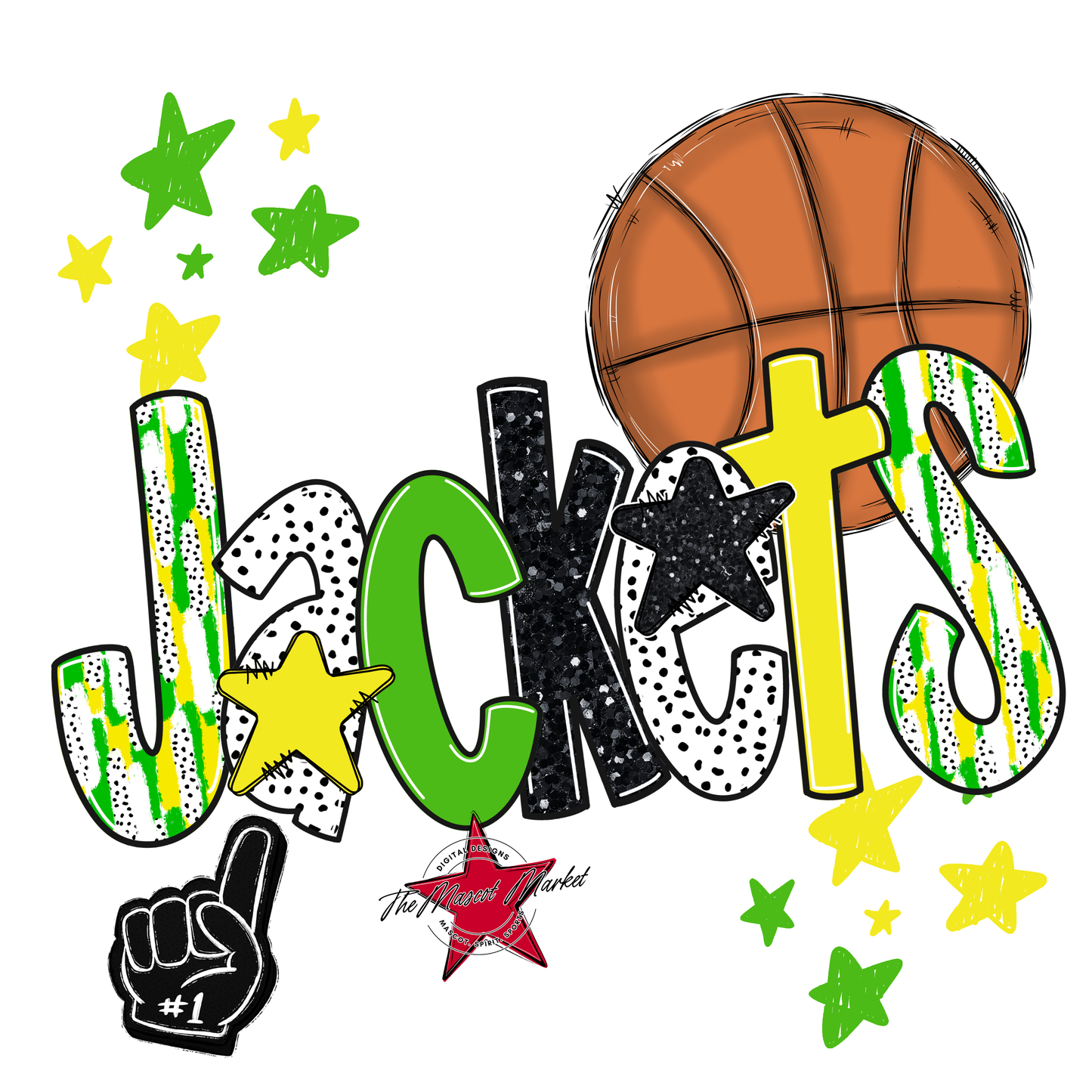 Jackets Basketball Scrape-Bright Green-Bright Yellow