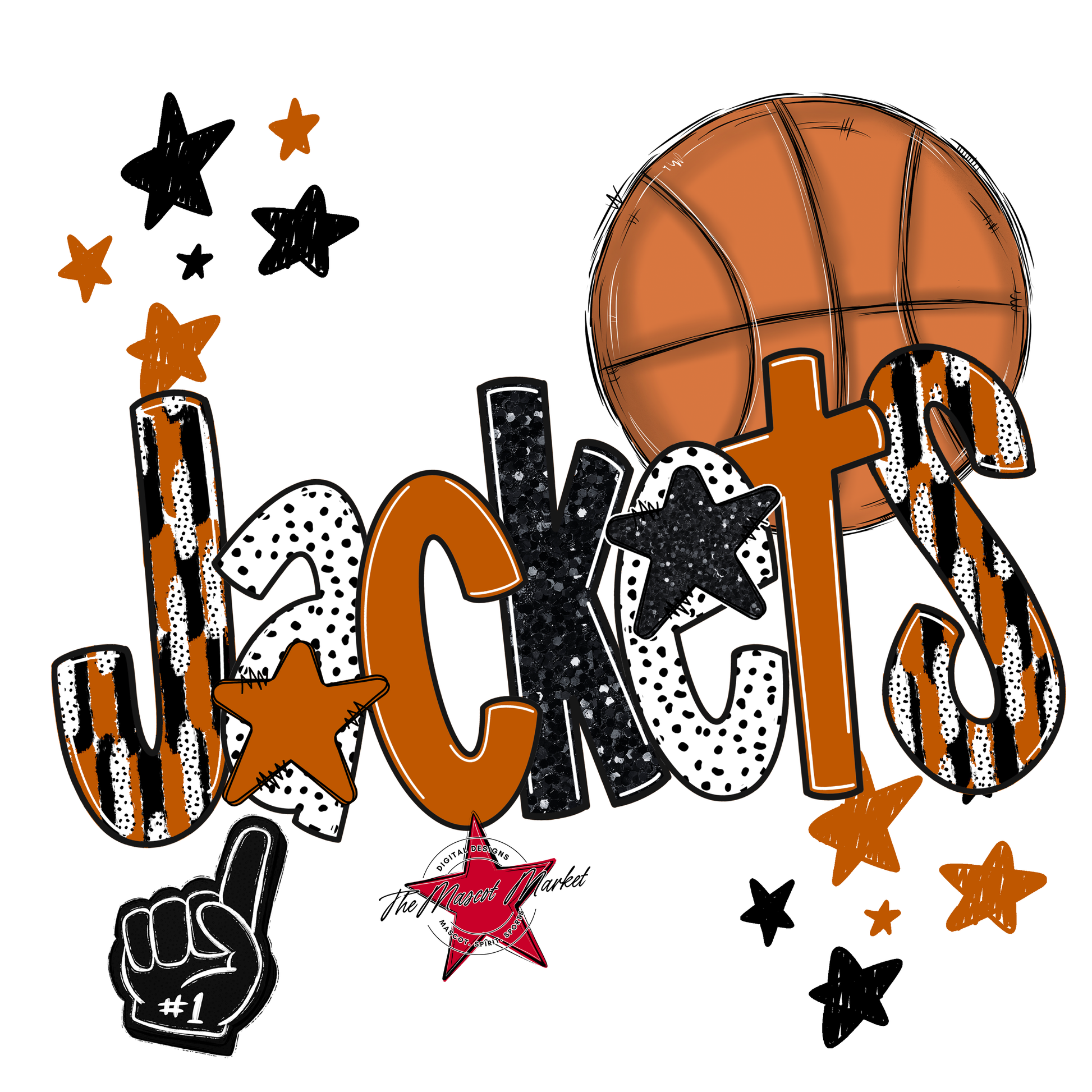 Jackets Basketball Scrape-Burnt Orange