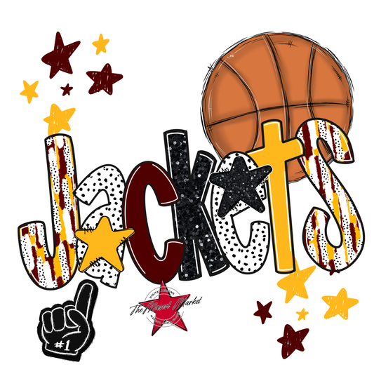 Jackets Basketball Scrape-Maroon-Yellow