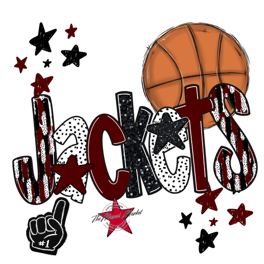 Jackets Basketball Scrape-Maroon